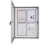 [1214000] MAGNÉTOPLAN Vitrine d'affichage interieur / extérieur 4 x A4 fond m...