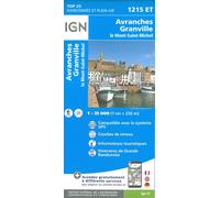 Carte de randonnée IGN TOP 25 n° 1215 ET - Avranches, Granville, Le Mont-St-Michel