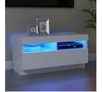 122|CHEZ Jill's* NEW Meuble télé moderne pour télévision ,Table basse TV avec lumières LED Blanc 80x35x40 cm