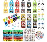 122 Pièces Jeu Vidéo Fête Anniversaire Cadeau Enfants Invites, Cadeaux Fête Jeux Pinata Remplissage avec Tampons Tatouage Assortiment de Jouets Party Cadeau de Noël du Carnaval Pour Fille Garçon