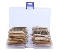 1220Pcs Resistor Kit 122 Values 1 / 4W Carbon Film | 0.33Ω - 4.7MΩ ±5% Tolerance for Electronics DIY/Industrial Repair | High Accuracy Graphite Resistors with Storage Case