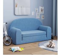 122893 Canapé-lit - Canapé convertible pour enfants - Canapé-chaise/mini-canapé - 2 places bleu peluche douce,Poids:2.75
