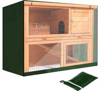 122X50X105cm Housse de protection pour clapier à lapins Couverture pour cage à lapins Protection contre la pluie Couverture pour clapier à lapins,Vert