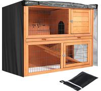 122X50X105cm Housse de protection pour clapier Couverture pour cage à lapins Housse de protection contre la pluie Couverture pour clapier à lapins,Noir