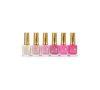 123 Cosmé Vernis à Ongles, Effet Gel Haute Brillance, Lot de 6, Nuances Rosées, 13ml
