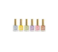 123 Cosmé Vernis à Ongles, Lot de 6 nuance de Couleurs Pastel : Bleu Ciel, Jaune, Vert, Violet, Rose, Beige