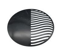 123 - Grille de cuisson et plaque de cuisson combi - Diamètre : 50 cm - Grille de cuisson en acier de qualité supérieure - Plaque de cuisson massive de 4 mm d'épaisseur - Grille fabriquée à la main