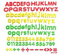 123 Lettres Anglais et Chiffres Magnétiques avec Majuscules et Minuscules Plus Symboles pour Alphabet Anglais Vocabulaire Math (Chacun Mesure Environ 3 cm x 3,8 cm)