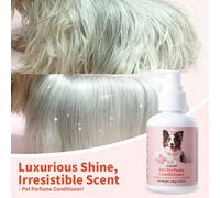 123 ml Après-shampoing parfumé à formule naturelle, convient aux chats et aux chiens. Rend le pelage doux, brillant, hydraté et fort avec une fragrance de longue durée rose,Gruau et aloèsPET