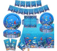 123 Pack Décorations d'anniversaire pour les animaux de la mer Décorations d'anniversaire pour les animaux de la mer Décorations d'anniversaire pour les animaux de la mer Décoration pour 40 invités.