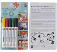 Marabu Peintures pour porcelaine et verre Motif Fantasy 012300082 – Lot de 5 – 1–2 mm