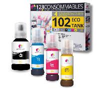 123CONSOMMABLES - 102 pour EcoTank - Multipack encre compatible avec EPSON 102 EcoTank ET-2700 ET-27