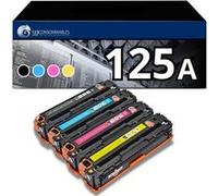123CONSOMMABLES - 125A - Toner compatible avec HP 125A CB540A CB541A CB542A CB543A pour HP Laserjet CM1312 CP1215 CP1217 CP1510 CP1514 CP1515 CP1518 (Noir / Cyan / Magenta / Jaune) G