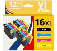 123CONSOMMABLES - 16XL - Pack de 12 cartouches d'encre compatible avec Epson Workforce WF-2750 WF-2760 WF-2660 WF-2650 WF-2630 WF-2540 WF-2530 WF-2510 WF-2010