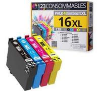 123CONSOMMABLES - 16XL - Pack de 4 Cartouches d'encre Compatible avec Epson Workforce WF-2750 WF-2760 WF-2660 WF-2650 WF-2630 WF-2540 WF-2530 WF-2510 WF-2010 Pack G