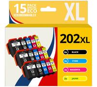 123CONSOMMABLES - 202XL - Pack cartouches d'encre Compatible avec Epson 202 XL 202XL pour imprimante Expression Premium XP6100 XP6005 XP6105 (pack de 15)