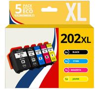 123CONSOMMABLES - 202XL - Pack cartouches d'encre Compatible avec Epson 202 XL 202XL pour imprimante Expression Premium XP6100 XP6005 XP6105 (pack de 5) Pack G