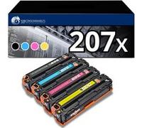 123CONSOMMABLES - 207X - Toner Compatible pour HP 207X 207A Color Laserjet Pro MFP M283fdw M255dw M282nw M283fdn M255nw W2210X W2211X W2212X W2213X Multipack (Noir Cyan Magenta Jaune) G