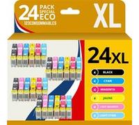 123CONSOMMABLES - 24XL - Cartouches d'encre Compatible pour Epson Expression Home XP-850 XP-750 XP-950 XP-55 XP-860 XP-760 XP-960 (4 BK / 4 C / 4 M / 4 Y / 4PC / 4PM) Pack G