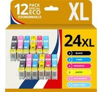 123CONSOMMABLES Cartouches d'encre compatibles Epson Expression Home 24XL Pack G 2x BK/C/M/Y/PC/PM