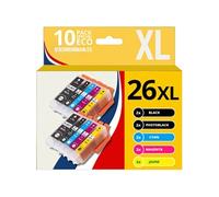 123CONSOMMABLES - 26XL - Pack 10 cartouche d'encre compatible avec Epson pour Epson Expression Premium XP-510 XP-520 XP-600 XP-605 XP-610 XP-615