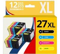Pack compatible EPSON 27XL, 12 cartouches - 123CONSOMMABLES - Topromo