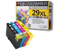 123CONSOMMABLES - 29XL - Pack 4 Cartouches d’Encre Compatible avec Epson 29XL Multipack Fraise pour XP-342 XP-352 XP-452 XP-332 XP-245 XP-442 XP-255 XP-355 XP-455 XP-247 XP-432 XP-435 XP-335 XP-345