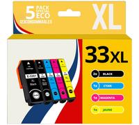 123CONSOMMABLES - 33XL - Pack 5 Cartouches d'encre Compatible pour Epson 33 XL pour Expression Premi