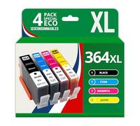 123CONSOMMABLES - 364XL - Cartouche d'encre Compatible avec HP 364 364XL pour Officejet 4620 4610 4622 Deskjet 3070A 3520 3524 Photosmart 5520 5510 5511 5512 (1 Noir / 1 Cyan / 1 Magenta / 1 Jaune)