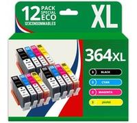123CONSOMMABLES - 364XL - Cartouche d'encre Compatible avec HP 364 364XL pour Officejet 4620 4610 4622 Deskjet 3070A 3520 3524 Photosmart 5520 5510 5511 5512 (3 Noir / 3 Cyan / 3 Magenta / 3 Jaune) G