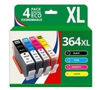 123CONSOMMABLES - 364XL - Pack 4 Cartouches d'encre Compatibles avec HP 364 364XL pour Officejet 4620 4610 4622 Deskjet 3070A 3520 3524 Photosmart 5520 5510 5511 5512 (1 Noir / 1 Cyan / 1 Magenta / 1