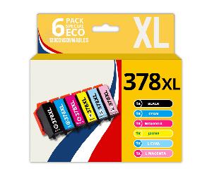 123CONSOMMABLES - 378XL - Pack de 6 Cartouches d'encre compatible avec Epson 378XL Multipack pour Ep