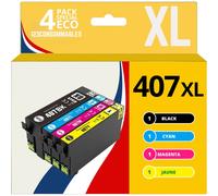 123CONSOMMABLES - 407XL - Cartouches d'encre compatibles avec Epson 407 407xl pour WorkForce Pro WF-4745DTWF (pack de 4)
