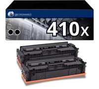 123CONSOMMABLES - 410X - Toners compatible avec HP CF410A CF410X 410A 410X pour HP Color Laserjet Pro MFP M477fdw M477fnw M477fdn M452nw M377dw M452dn M452dw M477 M452 (Pack 2 noir)