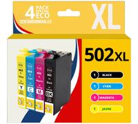 123CONSOMMABLES - 502XL - Cartouche d'encre Compatible pour Epson 502 XL pour Epson Expression Home XP-5100 XP5100 XP-5105 XP-5150 XP-5155 Workforce WF-2860 WF-2865 WF-2880 WF-2885 (4 pack)