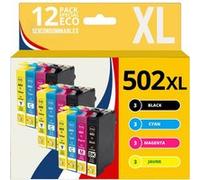 123CONSOMMABLES - 502XL - Cartouche d'encre pour Epson 502 XL pour Epson Expression Home XP-5100 XP5100 XP-5105 XP-5150 XP-5155 Workforce WF-2860 WF-2865 WF-2880 WF-2885