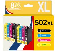 Pack 8 cartouches compatibles EPSON 502XL - 123CONSOMMABLES - Topromo