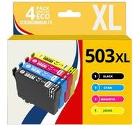 123CONSOMMABLES - 503XL - Cartouches d'encre Compatible pour Epson 503 XL pour Epson Expression Home XP-5200 XP-5205 Workforce WF-2960DWF WF-2965DWF (Pack de 4) Pack G