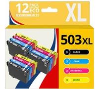 123CONSOMMABLES - 503XL - Cartouches d'encre Compatible pour Epson 503 XL pour Epson Expression Home XP-5200 XP-5205 Workforce WF-2960DWF WF-2965DWF (Pack de 12) Pack G