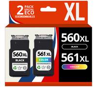 Pack 2 cartouches compatibles avec CANON PG-560XL/CL-561XL - 123CONSOMMABLES - Topromo