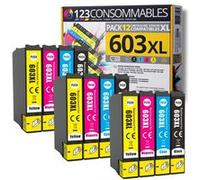 123CONSOMMABLES - 603XL - Pack de 12 Cartouches d'encre Compatible pour Epson 603 XL Etoile de Mer - pour Epson XP-2100 XP-2155 XP-3100 XP-4100 WF-2820 WF-2830 DWF WF-2870 WF-2835 WF-2850 Pack G