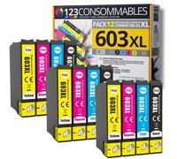 Pack 12 cartouches compatible EPSON 603XL - 123CONSOMMABLES - Topromo
