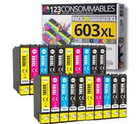 Pack 20 cartouches compatible EPSON 603XL - 123CONSOMMABLES - Topromo