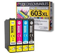 123CONSOMMABLES - 603XL - Pack de 4 Cartouches d'encre Compatible pour Epson 603 XL Etoile de Mer - pour Epson XP-2100 XP-2155 XP-3100 XP-4100 WF-282 Pack G