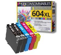 123CONSOMMABLES - 604XL - Cartouches Encre Compatible avec Epson 604 XL pour Expression Home XP-2200 XP-3200 XP-4200, Workforce WF-2910 WF-2930 WF-2935 WF-2950 (pack de 5)
