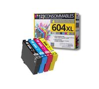 123CONSOMMABLES - 604XL - Cartouches Encre Compatible avec Epson 604 XL pour Expression Home XP-2200 XP-3200 XP-4200, Workforce WF-2910 WF-2930