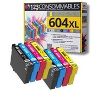 123CONSOMMABLES - 604XL - Pack 8 Cartouches Encre Compatible avec EPSON 604 XL pour Epson Expression Home XP-2200 XP-2205 XP-3200 XP-3205 XP-4200 XP-4205, Workforce WF-2910 WF-2930 WF-2935 WF-2950 Pac