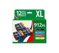 123CONSOMMABLES - 912XL - Pack de 12 Cartouches d'encre compatibles HP 912XL pour HP OfficeJet Pro 8022 8023 8024 8025 8030 et HP Officejet 8010 8012