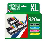 123CONSOMMABLES - 920XL - Pack de 12 Cartouches d'encre Compatible avec HP 920 XL - pour HP OfficeJe
