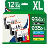123CONSOMMABLES - 934XL 935XL - Cartouches d'encre Compatible pour HP 934 XL 935 XL pour HP Officejet Pro 6230 6830 Officejet 6820 (pack de 12) Pack G